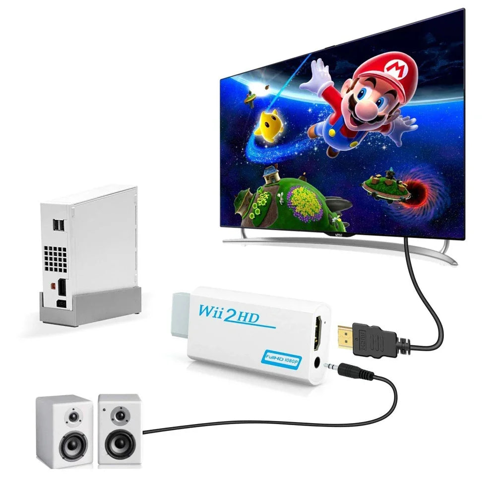 Wii HDMI-Compatible Converter 1080P Full HD Adapter Connector Video Zpaxo