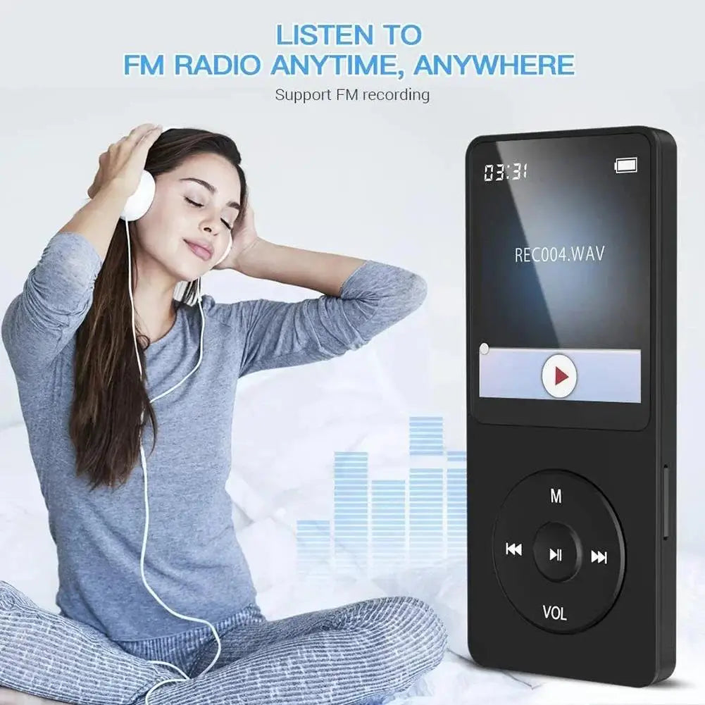 Portable Mini MP3 Player HiFi Music Walkman 5.4 Bluetooth Support Two-Way Transmission FM Radio Voice Recorder eBook Auto Browse Zpaxo