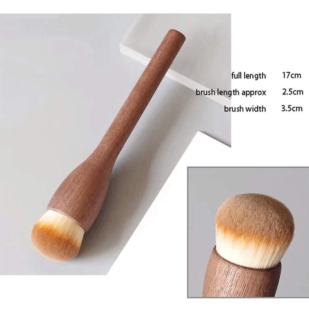 Handle Makeup Brush Retro Make Up Tool Blush Soft Walnut Loose Zpaxo 6
