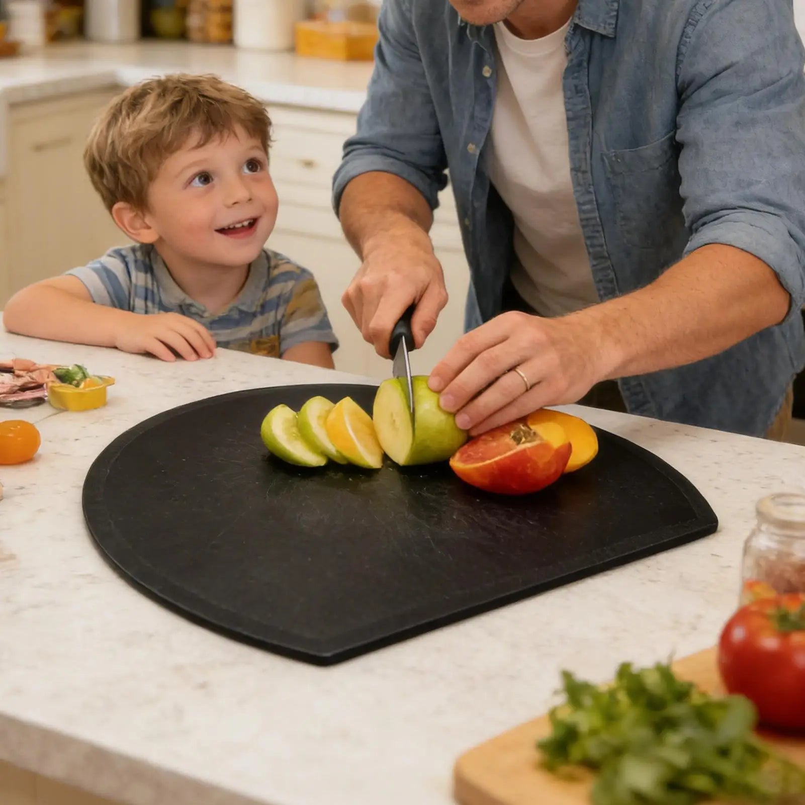 Chopping Board Flexible D-shaped Holder Tray Cooking Meat Fruit