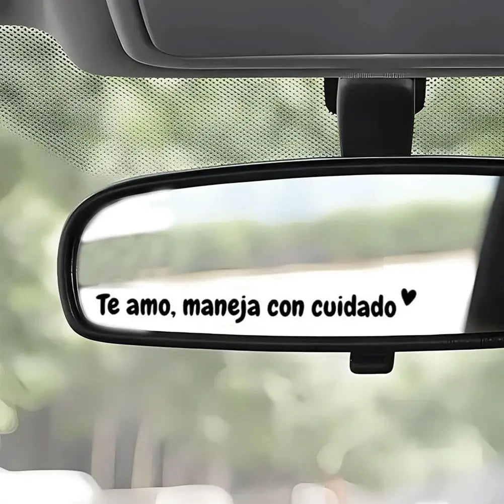 Spanish "I Love You Drive Safe" Rearview Mirror Vinyl Decal Vinyl Car Decal Zpaxo