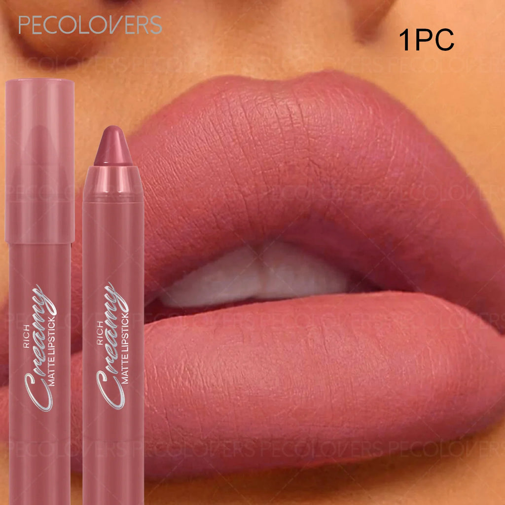 6 Colors Matte Lipstick Pen, Long-Lasting Waterproof Lipstick Crayon,Non Stick Cup, Multi-Color Lipstick Pen Zpaxo