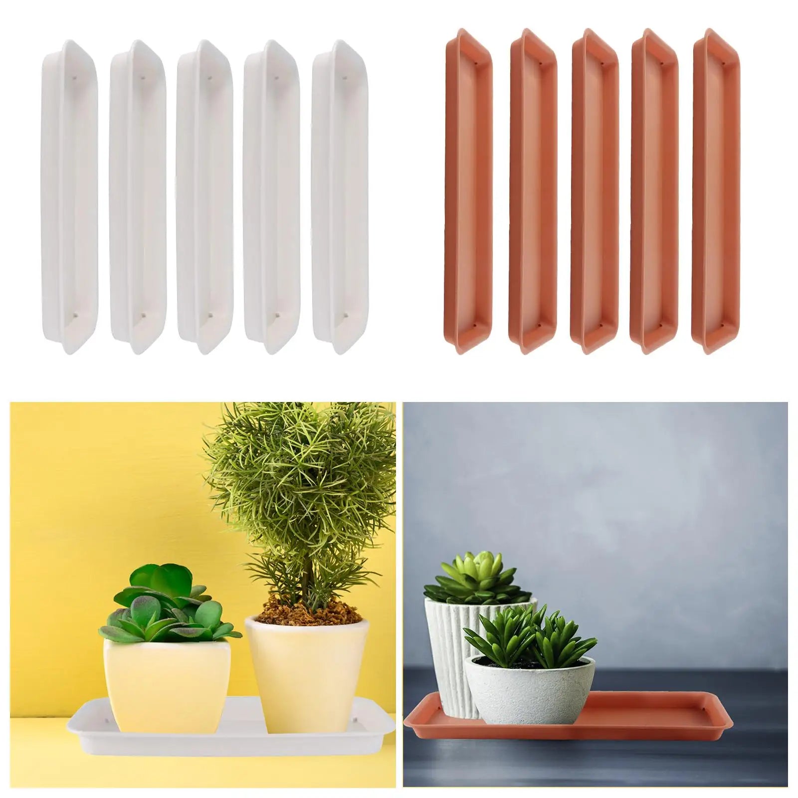5 Pieces Plant Saucers Plant Trays Planter Trays Plant Pot Saucers for Yard Balcony Windowsill Indoors Outdoor Courtyard Zpaxo