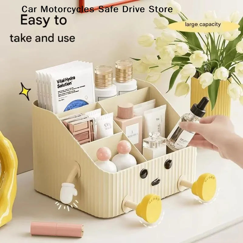 Cosmetic Storage Basket Plastic Bathroom Accessory Multi Functional