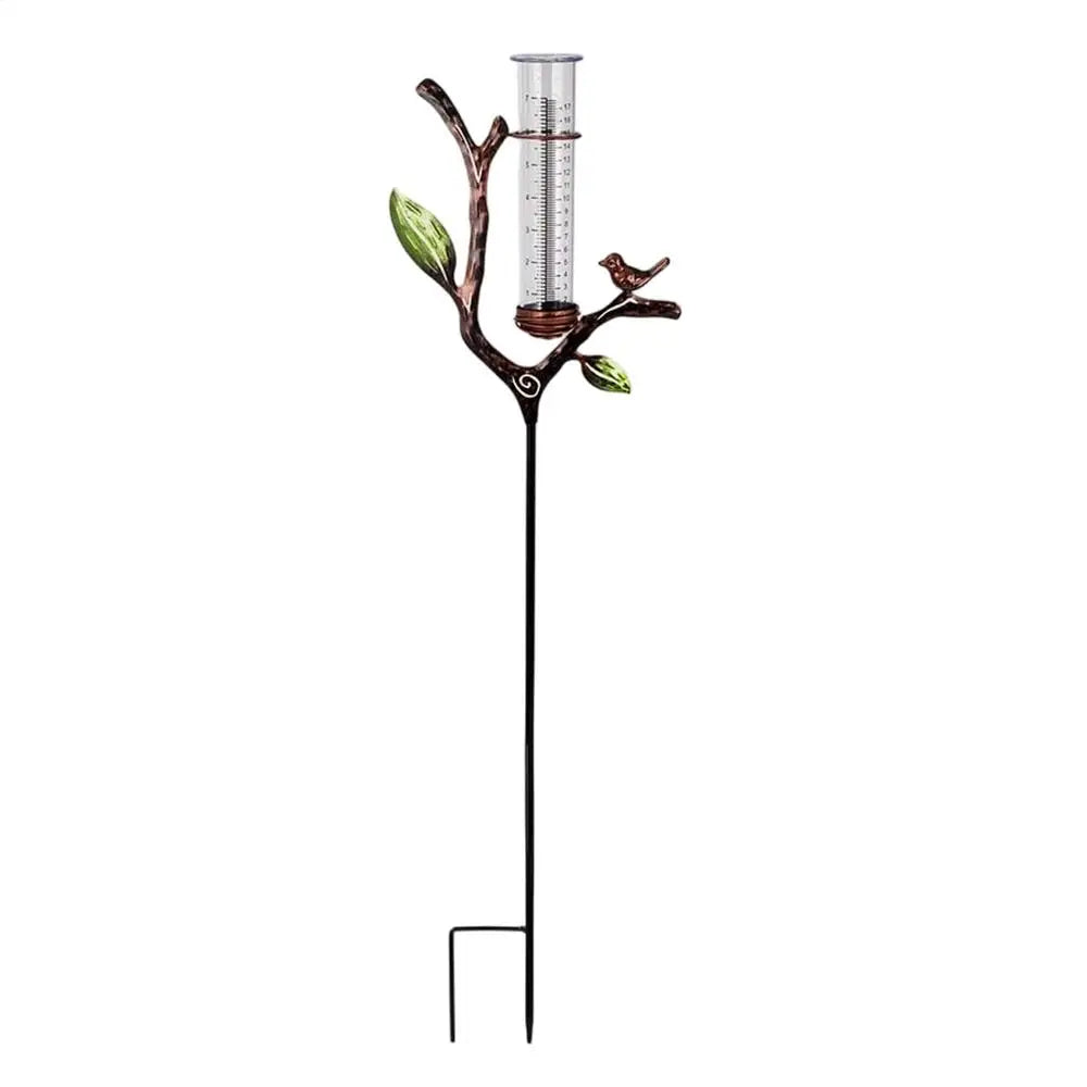 Rain Gauge Branch Design Decorative Measure Meter Outdoor Rain Gauge with Stake for Deck Lawn Fence Patio Garden Home Outside Zpaxo China Mainland A