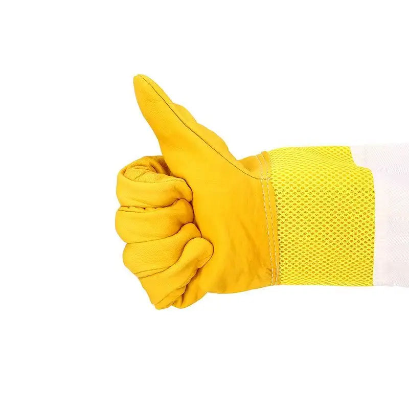 Beekeeper Protective Gloves Anti Bee Breathable Goatskin Yellow