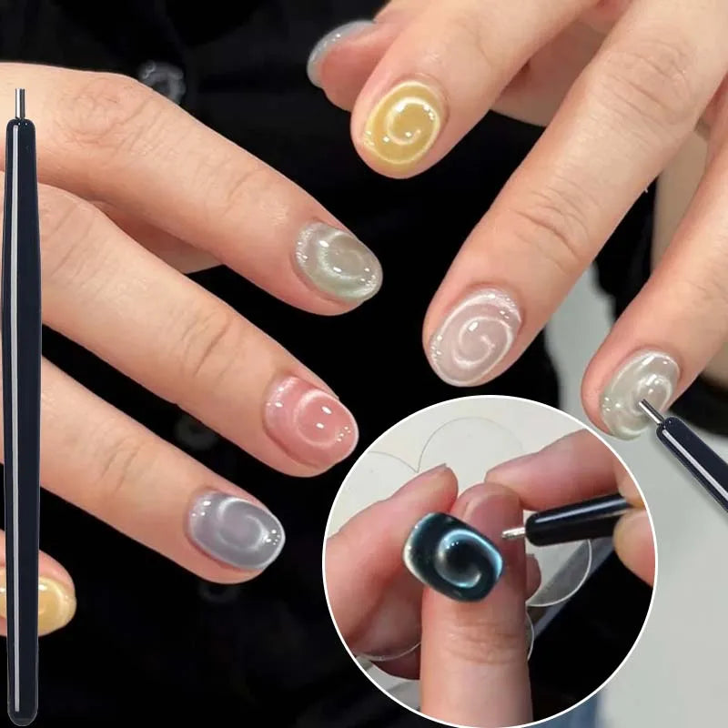 3D Lollipop Vortex Cat Eye Nail Magnetic Pen Suck Rainbow Halo Magnet