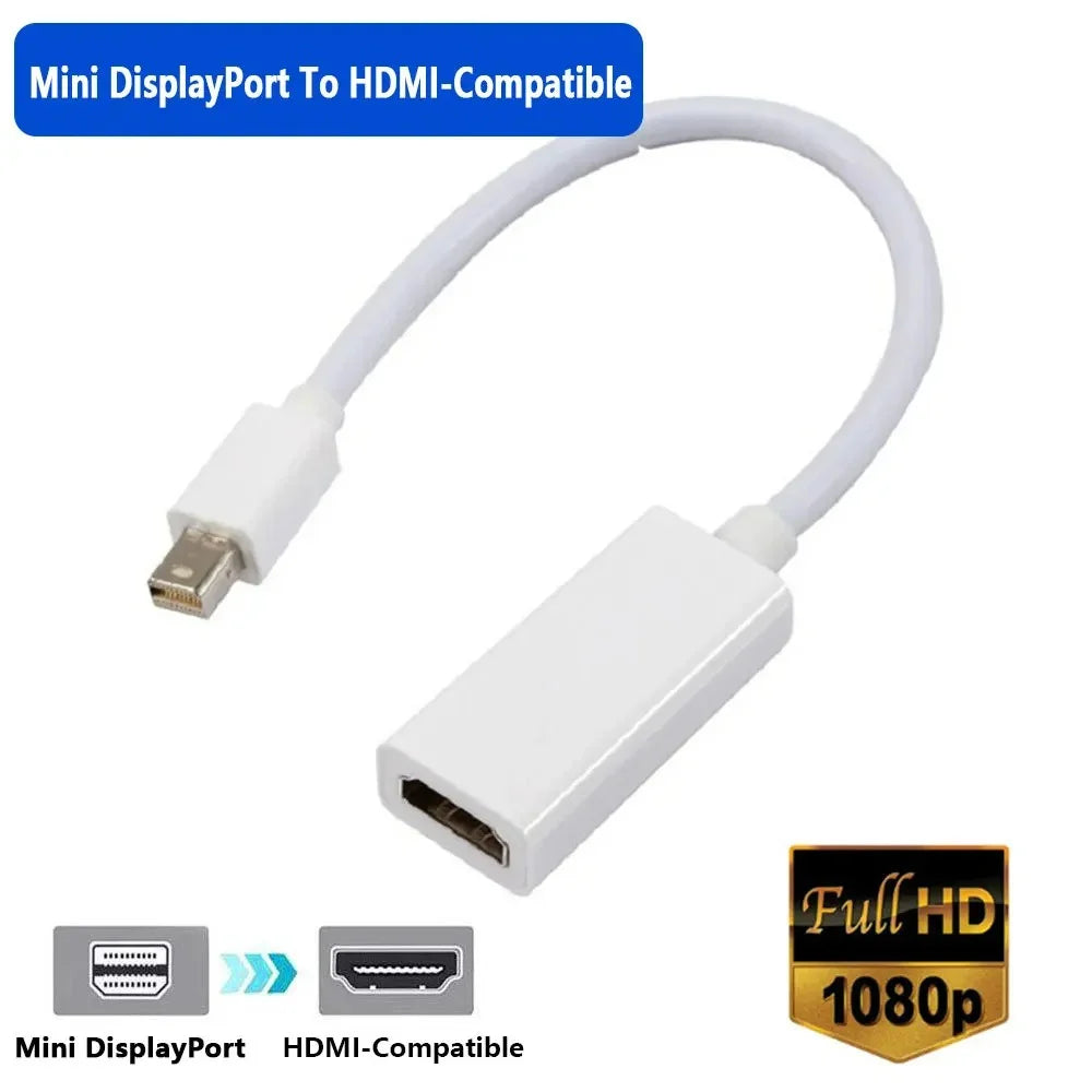 Mini DisplayPort to HDMI Adapter Cable – 4K 1080P for MacBook Display Adapter Cable Zpaxo 1080p White