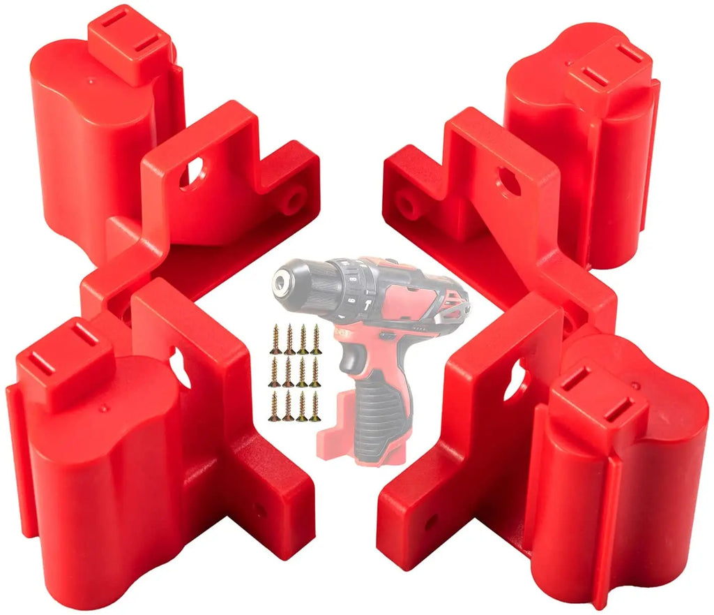 4Pcs Power Tool Holder Plastic Electric Tool Battery Dock Holder Heavy Duty Hanger with Screws for Milwaukee M12 Drill Storage Zpaxo 4pcs