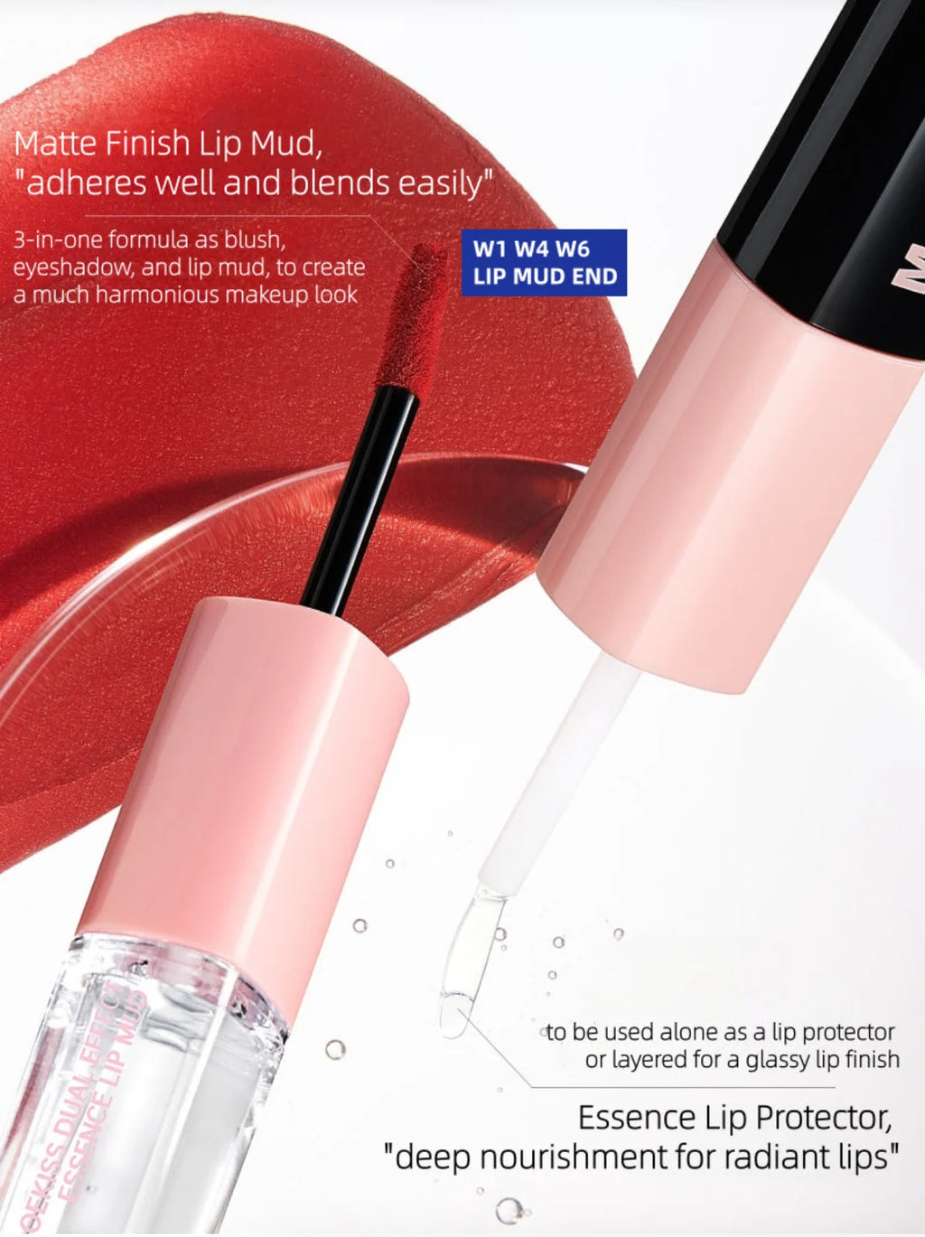 Mooekiss Dual Effect Essence Lip Gloss 6ml Multi-use for lips Authentic Makeup Original Zpaxo