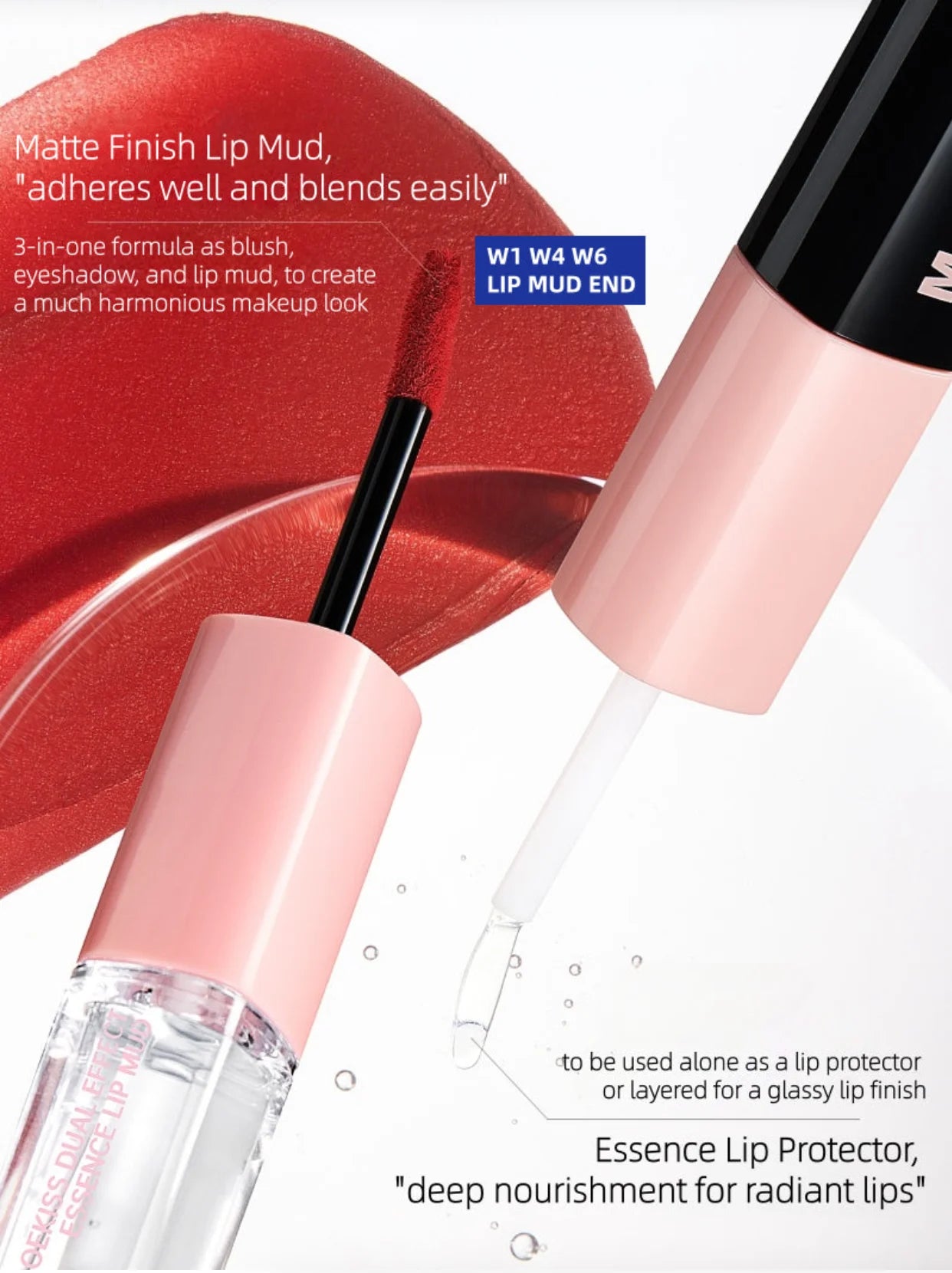 Mooekiss Dual Effect Essence Lip Gloss 6ml Multi-use for lips Authentic Makeup Original Zpaxo