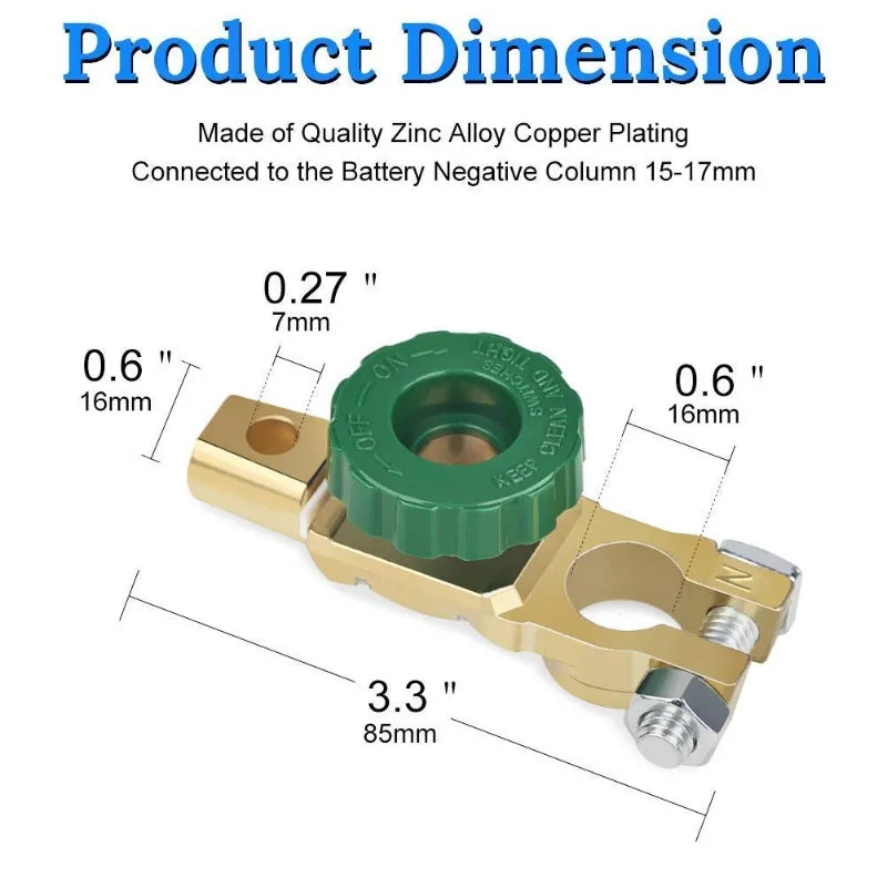 Brass Battery Disconnect Switch 12V/24V – Top Post Master Isolator