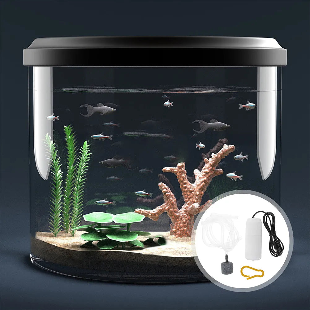 2 Sets Aquarium Oxygen Usb Air Pump Small Fish Tank Aerator