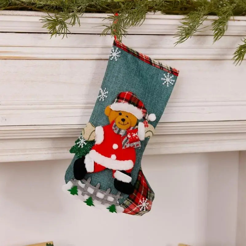 Christmas Party Bag Santa Snowman Pattern Large Capacity Efficient