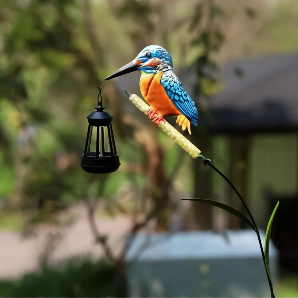 Solar Garden Statues Solar Powered Kingfisher Light Pathway Waterproof Lantern for Garden Yard Patio Backyard Porch Lawn Walkway Zpaxo