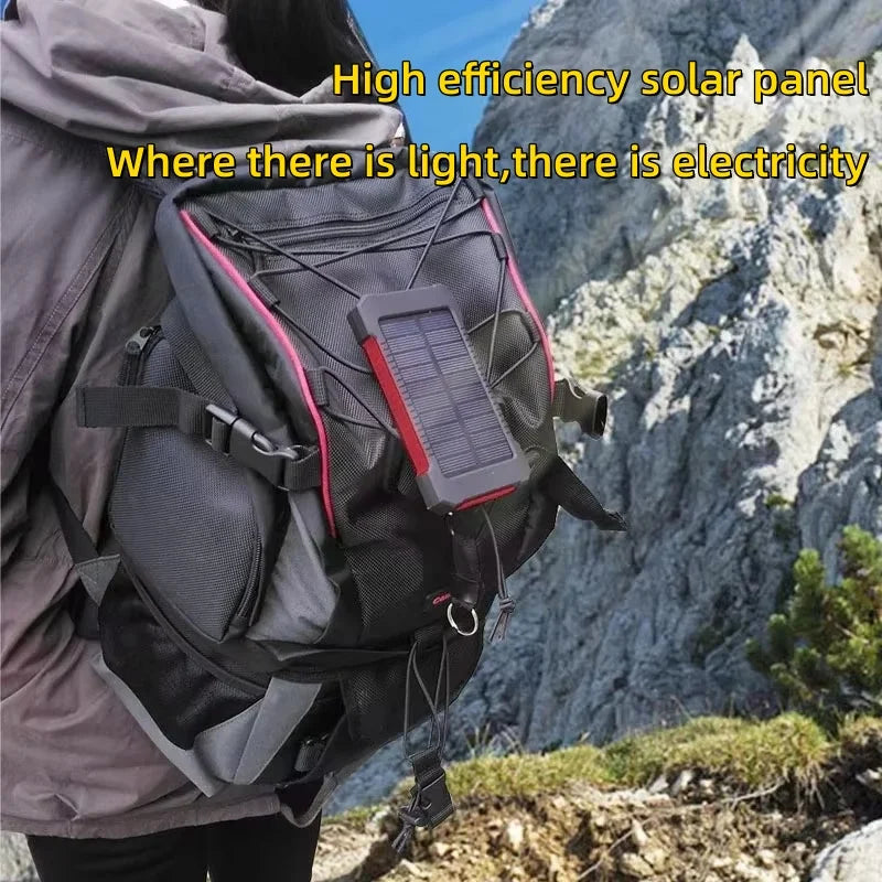 500000mAh Waterproof Outdoor Solar Power Bank Dual USB Travel Portable Solar Charger SOS Flashlight for iPhone Xiaomi Huawei Zpaxo