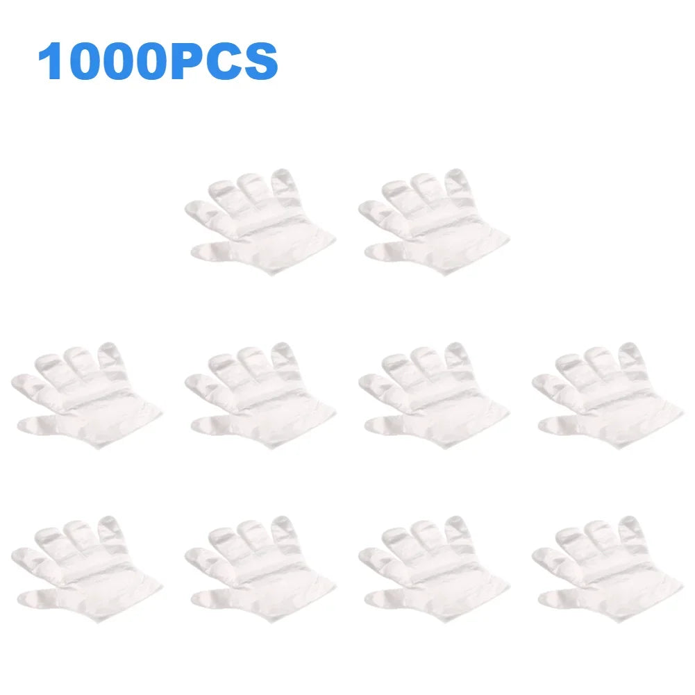 3000- Disposable Gloves Plastic Transparent Kitchen Bathroom Cleaning Zpaxo 1000PCS