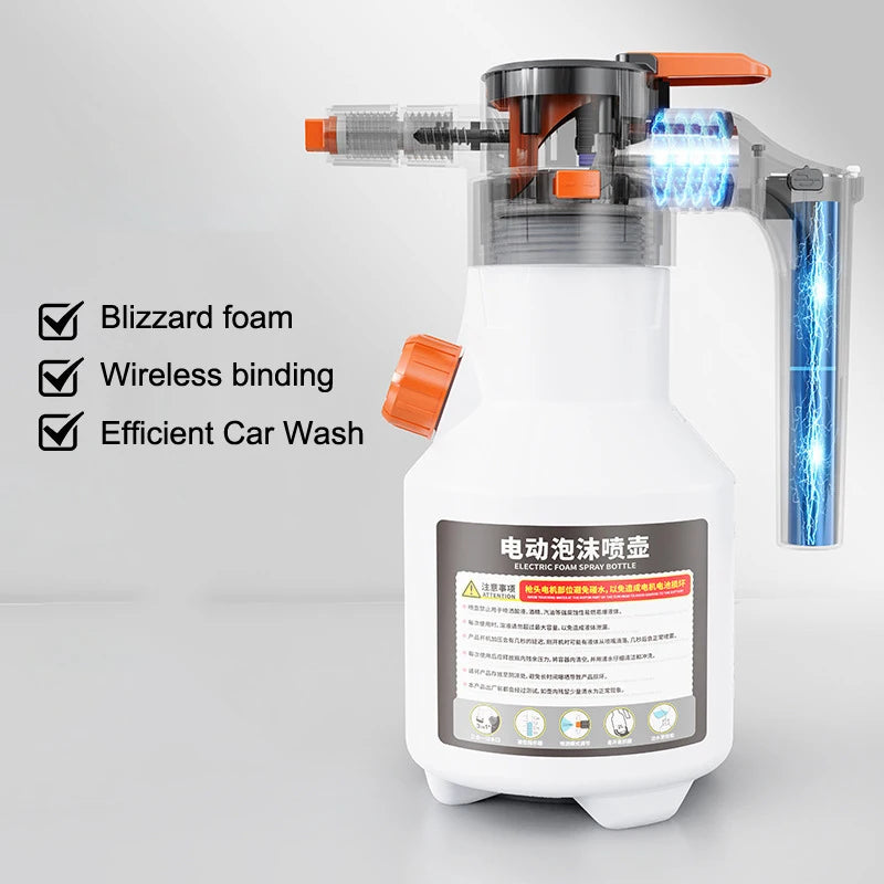 2L Electric Snow Foam Sprayer – High-Pressure Car Wash Cannon