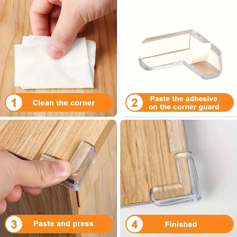 10pcs Transparent Silicone Corner Protector Set, Safe Edge Guards for Power Outlets and Table Corners Zpaxo