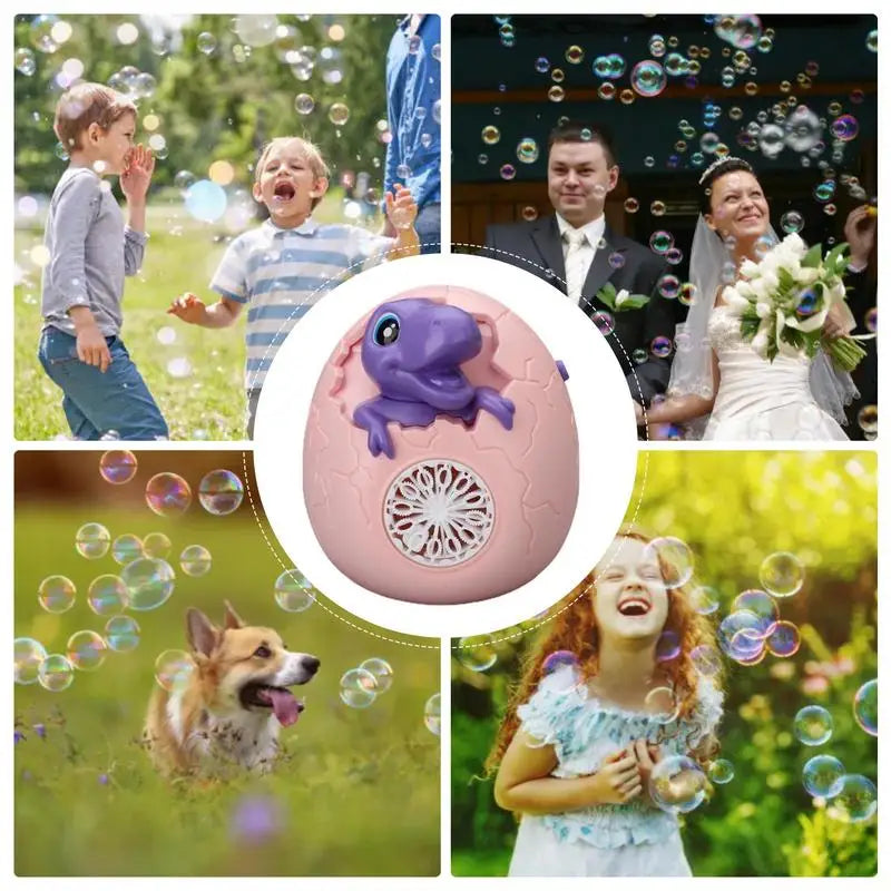 Bubble Blower Light And Sound Dinosaur Shape Bubble Wand Rechargeable Automatic 12-Hole Electric Machine Leak-Proof Design For Zpaxo