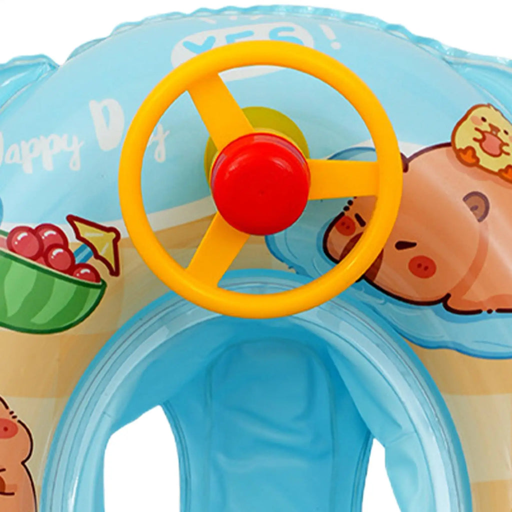 Inflatable Pool Floats Cartoon Capybara Floating Rafts Kids Thickened Animal Pool Float Seat For Children Summer Party Lake Zpaxo