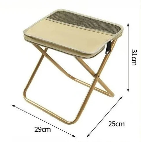 Creative Outdoor Backpack Folding Pencil Case Stool Portable and Easy Camping Equipment Shoulder Bag Stool Sports Folding Chair Zpaxo Khaki L