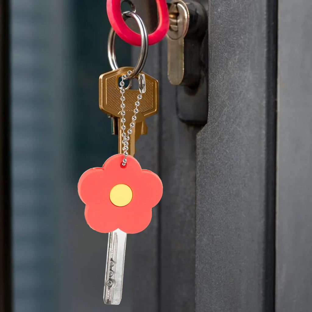 Key Covers Cute Flower PVC Protector Sleeve Home Identifier Caps