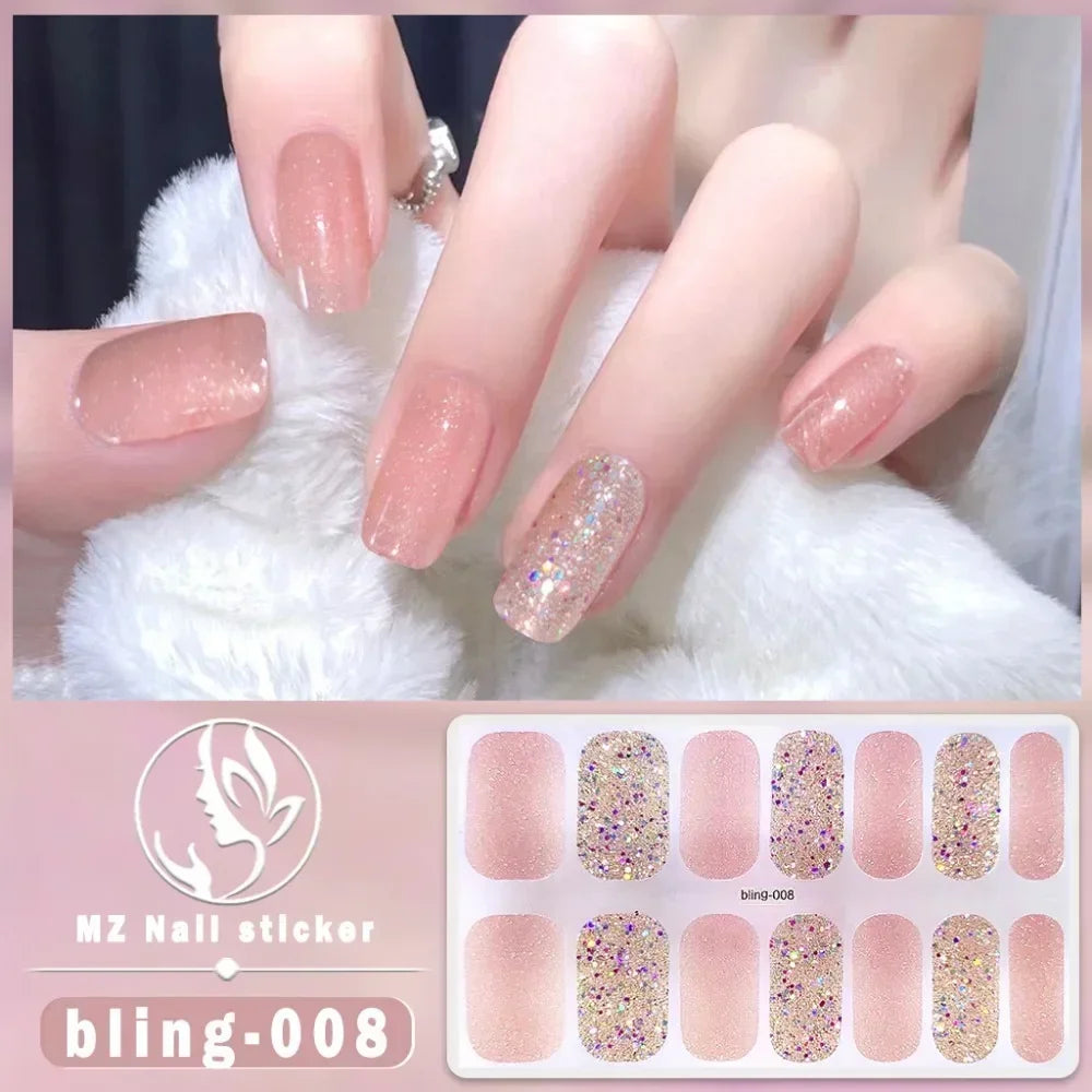 Baking Free Fashionable Nail Art Stickers Collection Manicure DIY Nail Polish Strips Wraps for Party Decor Zpaxo 008