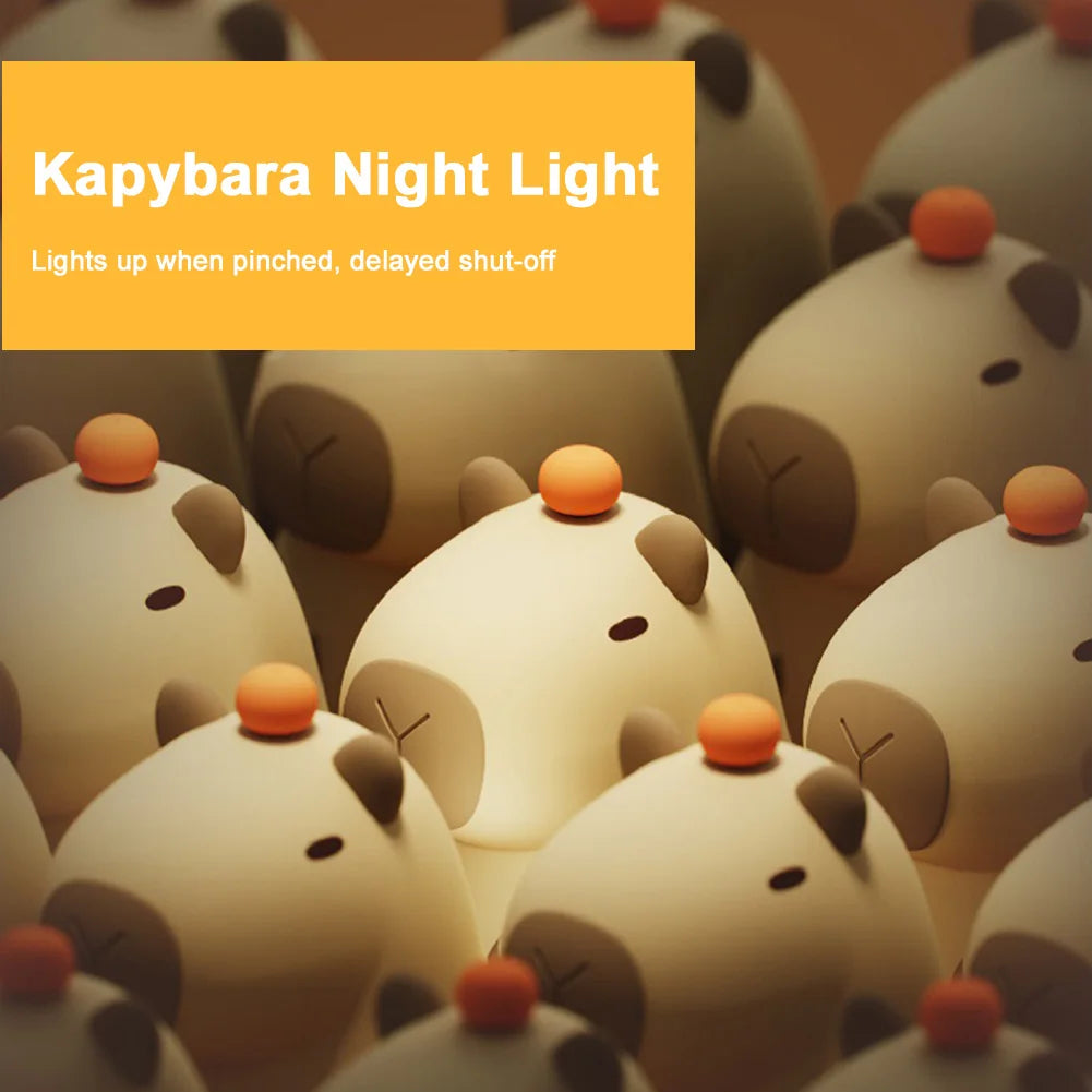 Capybara Night Light Cartoon Pat 2 Gear Silicone Sleeping USB