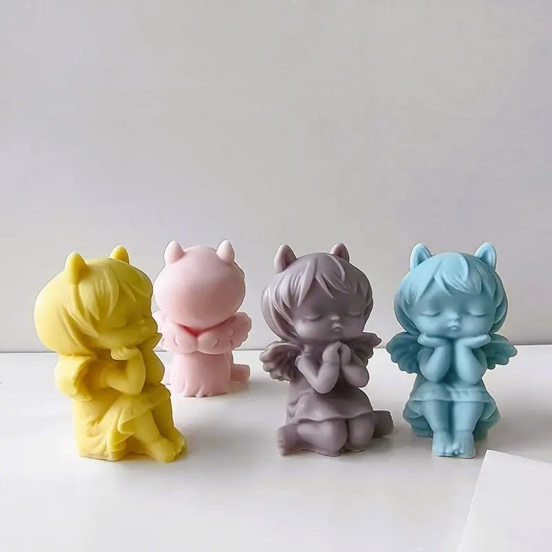 3D Angel Girl Candle Silicone Mold DIY Angel Aroma Soap Plaster Wax Clay Craft Ornaments for Wedding Party Home Decor Zpaxo