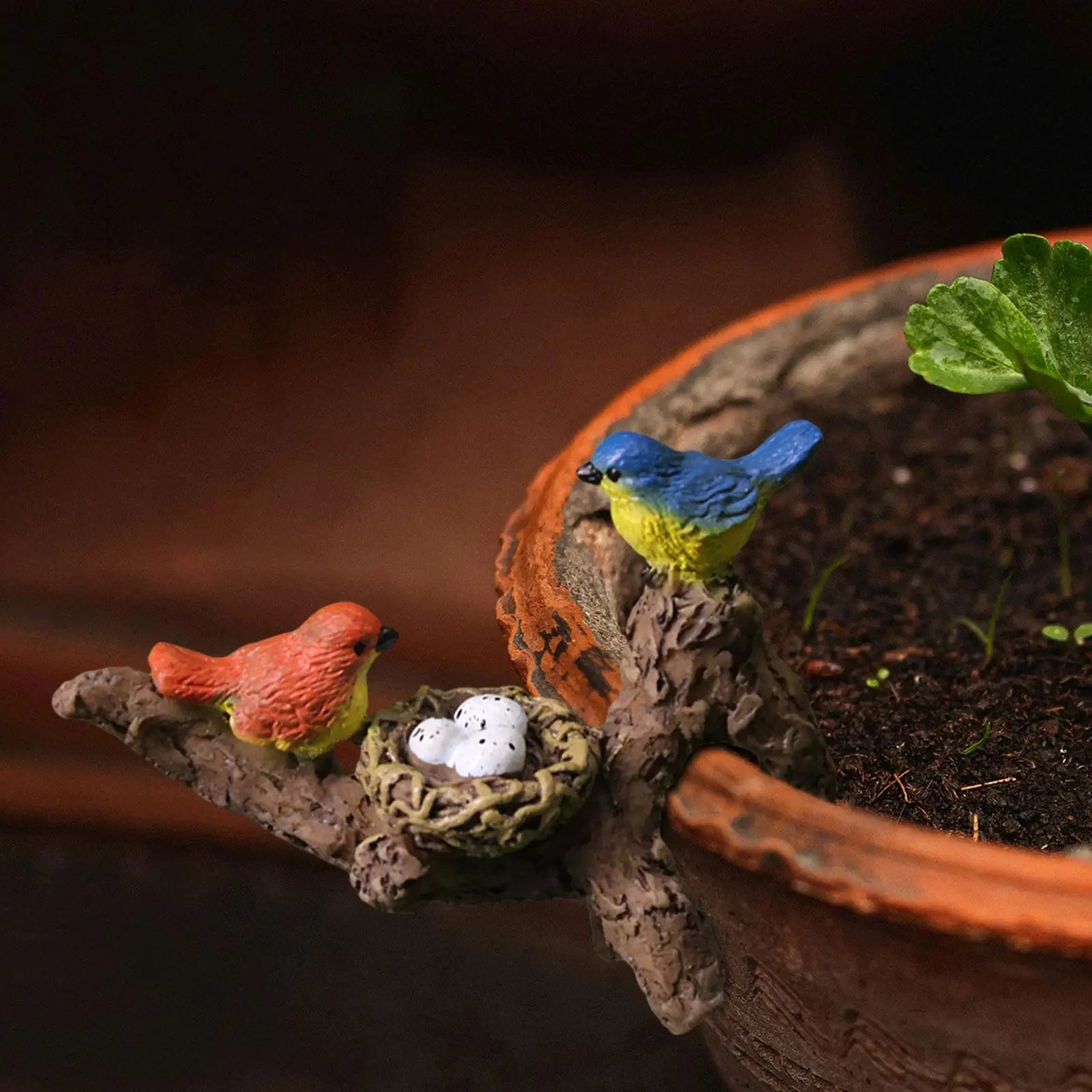 Resin Bird Statue with Branch – Garden & Home Figurine Bird Figurine Ornament Zpaxo