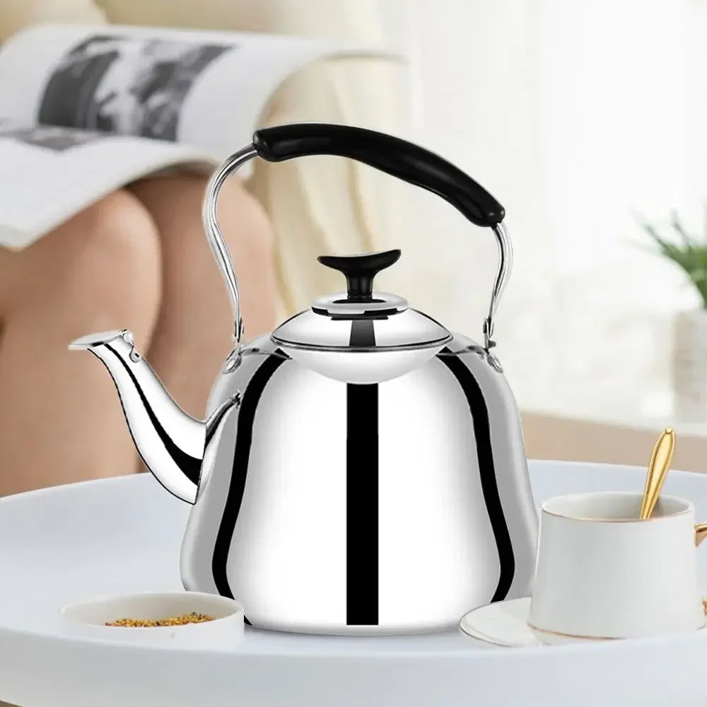 Stainless Steel Whistling Teakettle Fast Heating Base Large Capacity