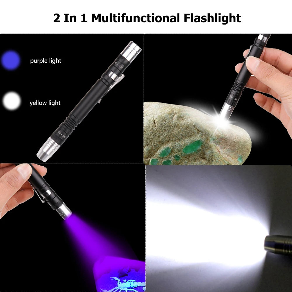 POCKETMAN 395nm UV Blacklight Pen Flashlight – 2-in-1 Detector