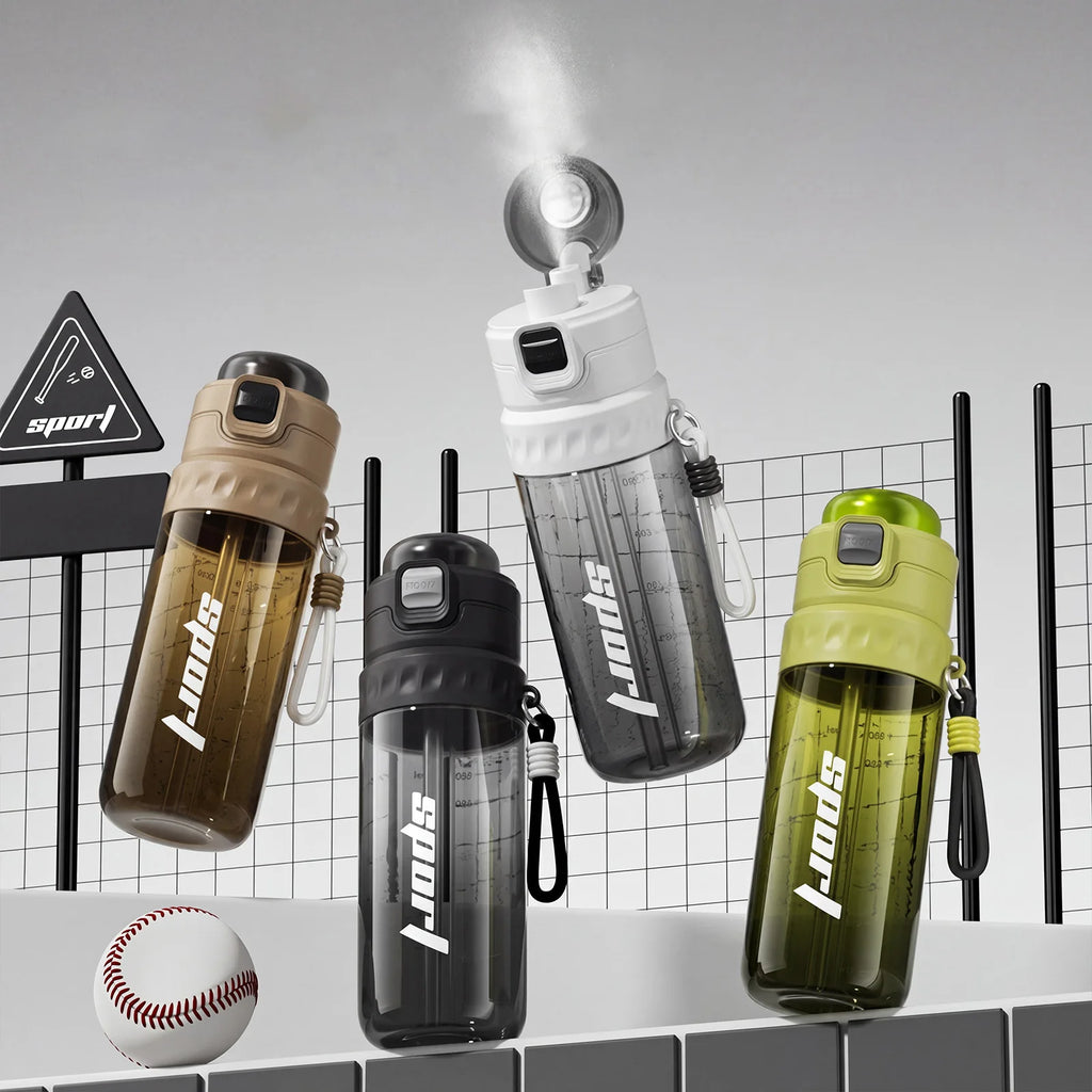 750ML Double Drinking Sports Bottle with Straw Dual-Drinking Spray Bottle for Mountaineering Gym Cycling Sports Activities Zpaxo