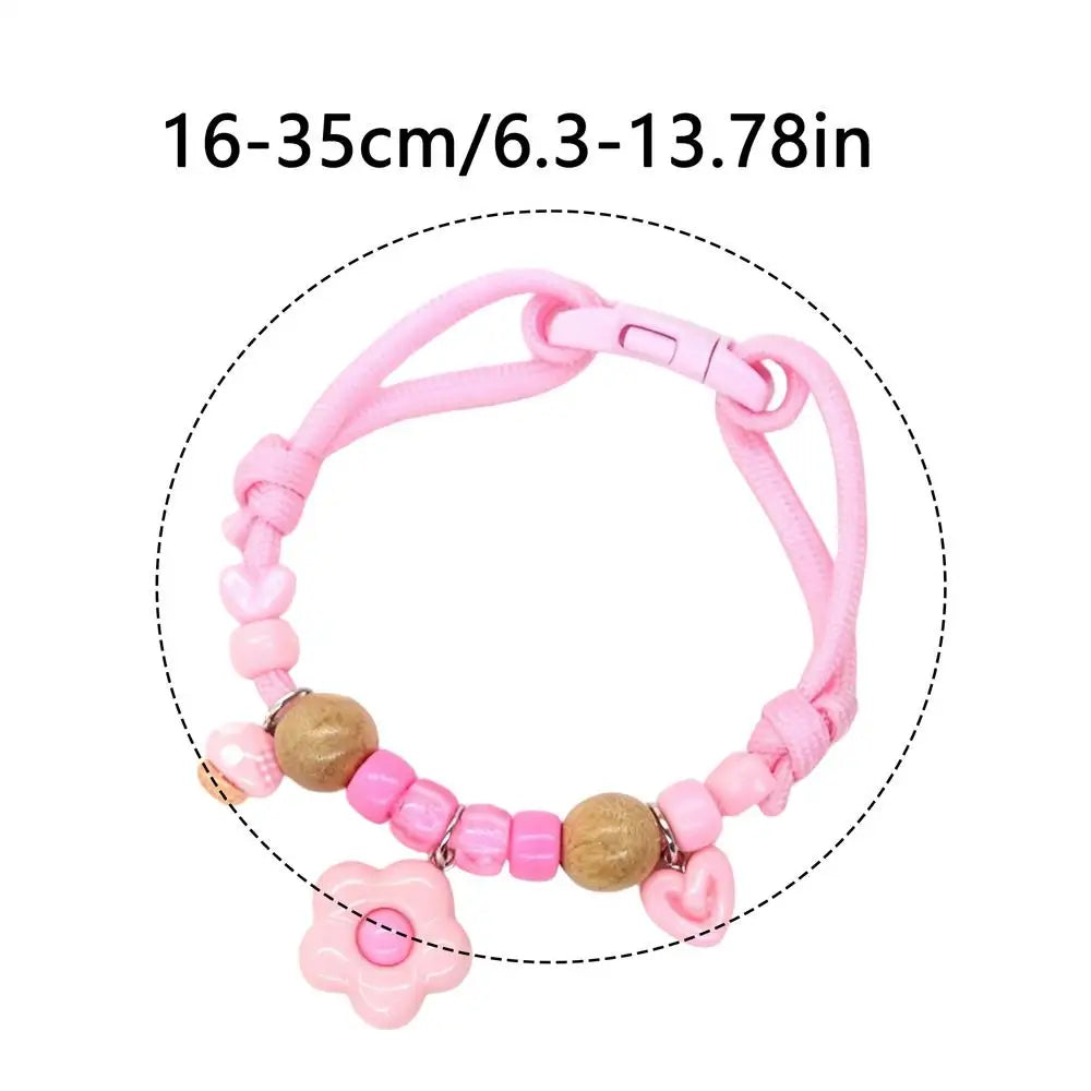 Cat Dog Flea Collar Natural Wood Adjustable Safe Buckle Macaron Fly