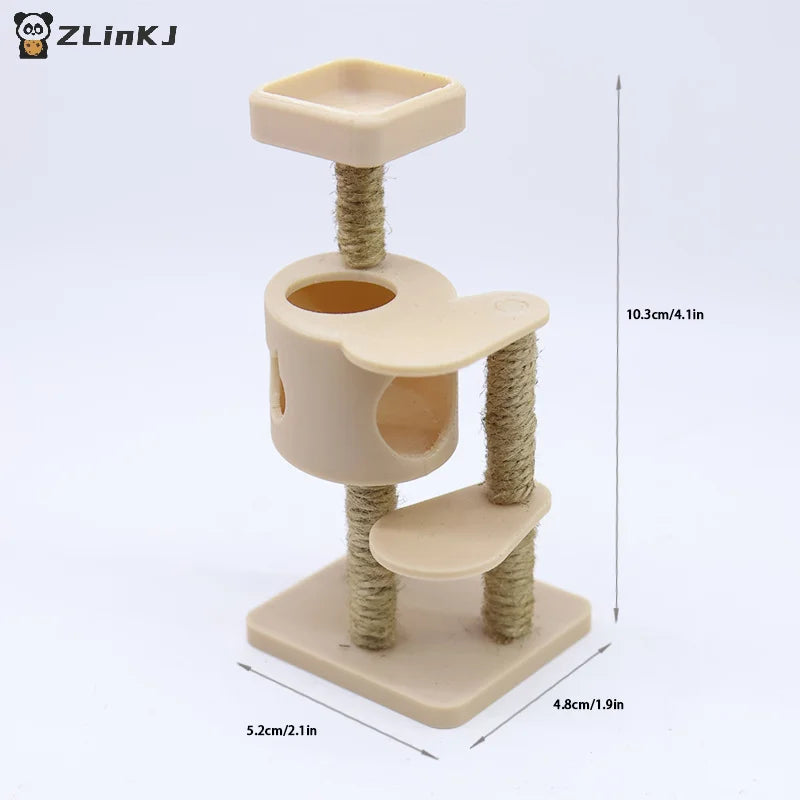 ▶1/12 Dollhouse Simulation Pet Cat Climbing Frame Model Dollhouse Miniature Furniture Accessories Micro Scene Construction Props Zpaxo