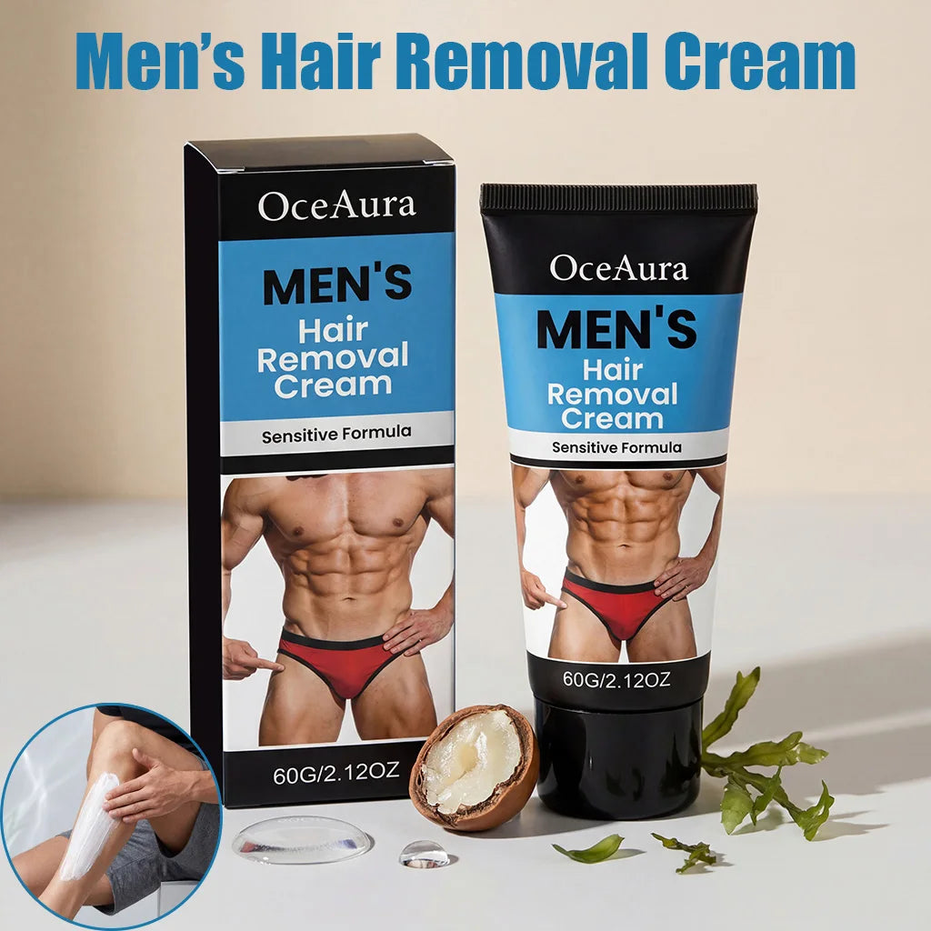 OceAura Men's Painless Hair Removal Cream | Body Depilatory Depilatory Cream Zpaxo