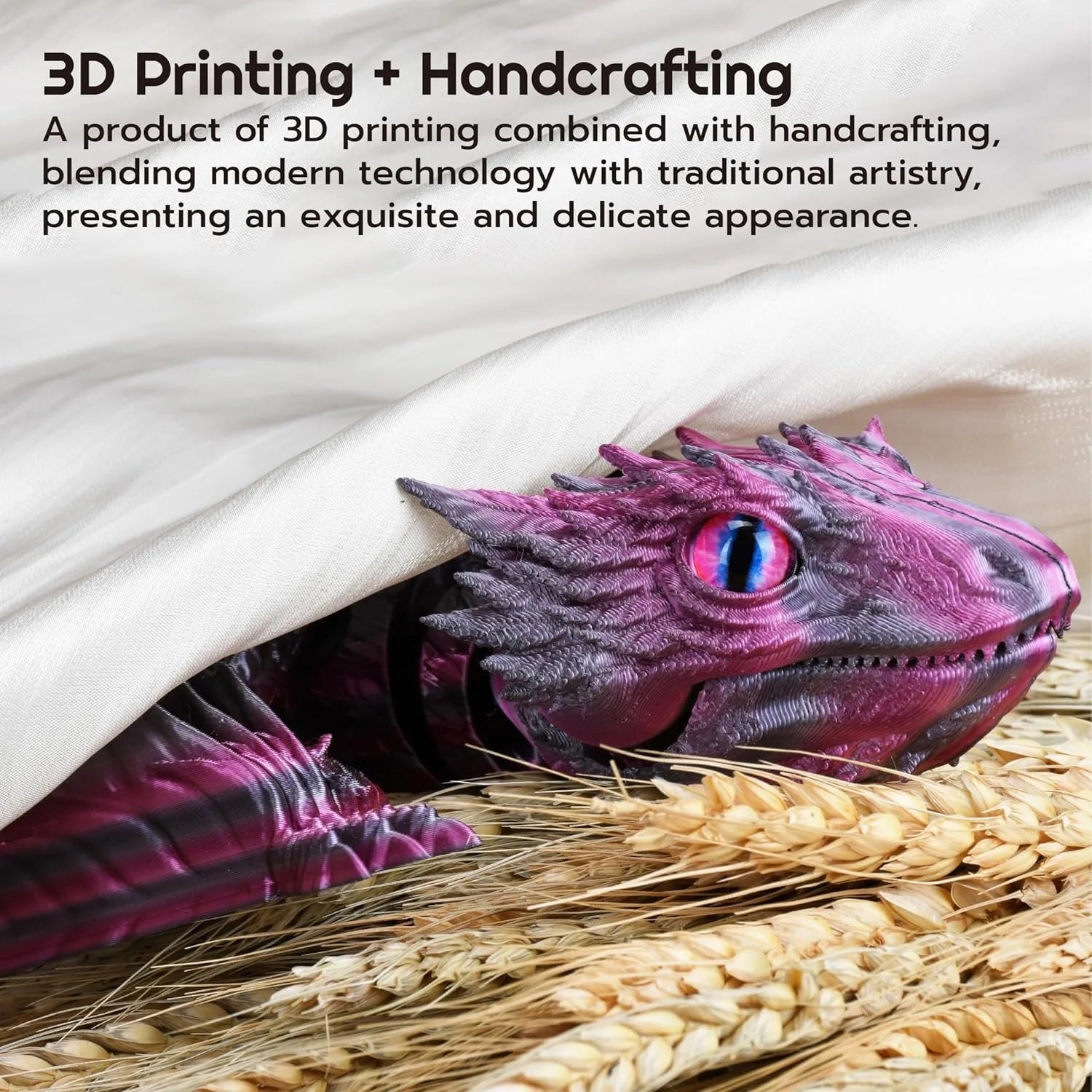 Feathered Wyvern 3D Printed Articulated Fidget Dragon Animals Print