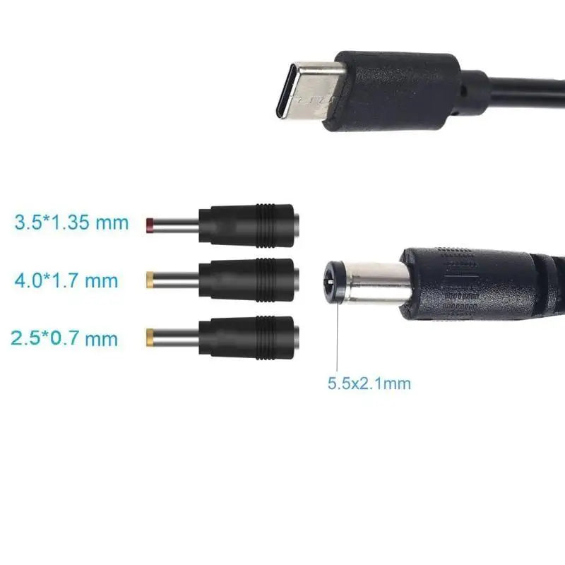 652F Universal USB C 4 0x1 5V 9V 12V 15V 20V Power Supply Cable Zpaxo