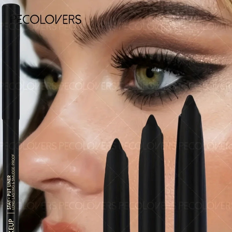 3pcs Black Eyeliner Pencils,Waterproof, Sweatproof ,Black Eyeliner,Suitable For Beginners, Perfect Gift Zpaxo