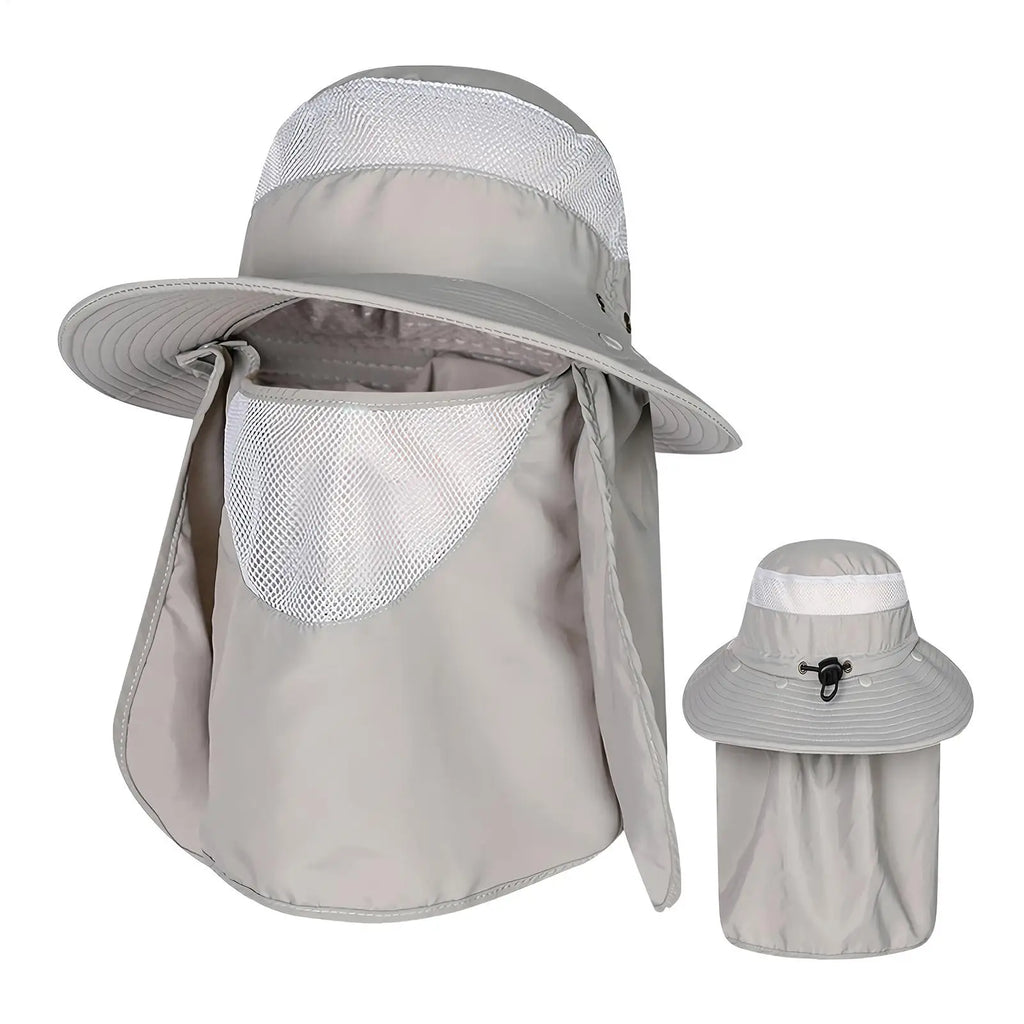 UPF 50+ Fishing Sun Hat – Face & Neck Flap UV Protection UV Protection Bucket Hat Zpaxo