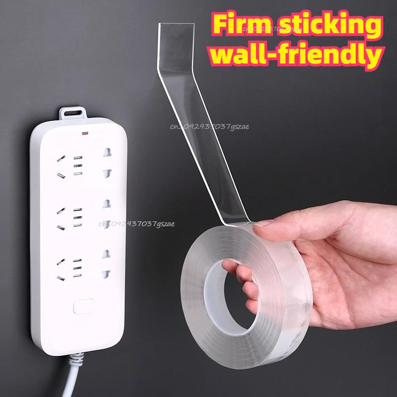 1/2/3/5M Nano Tape Double Sided Tape Transparent Reusable Waterproof Adhesive Tapes Cleanable Kitchen Bathroom Supplies Tapes Zpaxo