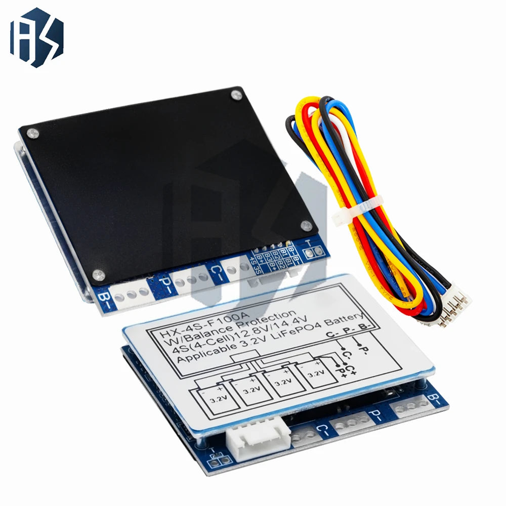 4S LiFePO4 BMS Protection Board 12.8V/14.4V Split Charge Discharge Terminal Built-in Active Cell Balancing Equalizer Zpaxo