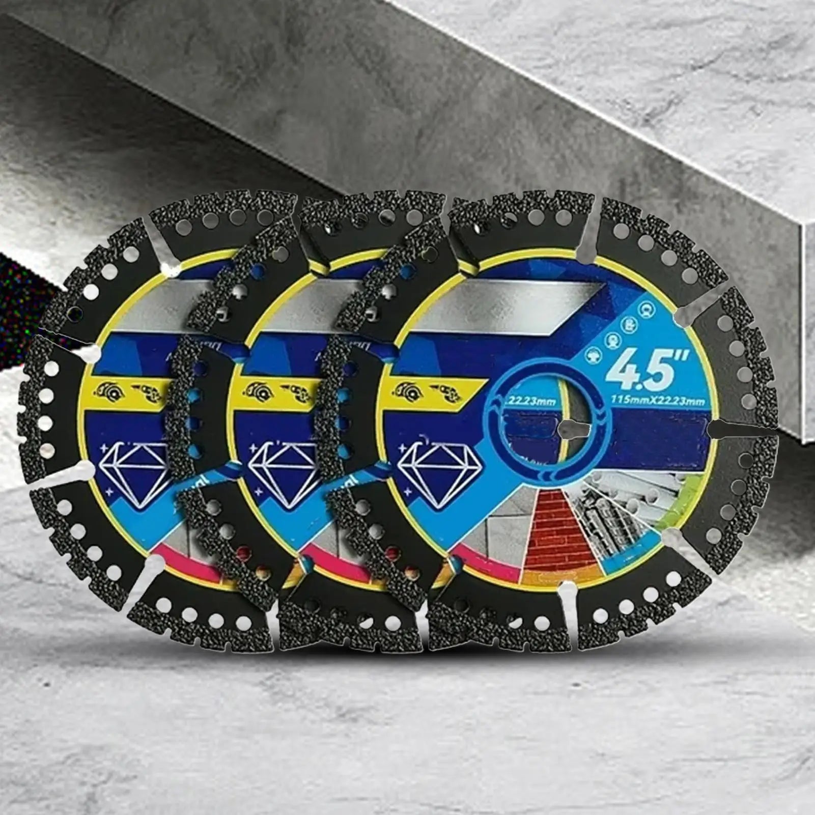 Saw Disc Wheel 3-Piece Multi-Purpose Cutter Discs Grinding Wheel Tools for Tiles Marbles Concrete Steel PVC Pipes Stones Metal Zpaxo Default Title