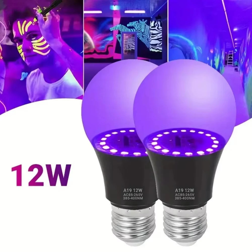 12W UV Black Light Bulb E27 LED – Party & Halloween Decor