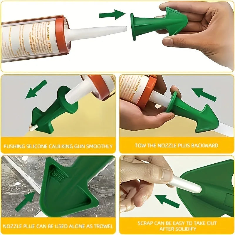 3/6pcs Multi-functional Sealant Nozzle Scraper Floor Caulking Tools Silicone Sealant Nozzles Kit Home Improvement Set Grout Tool Zpaxo