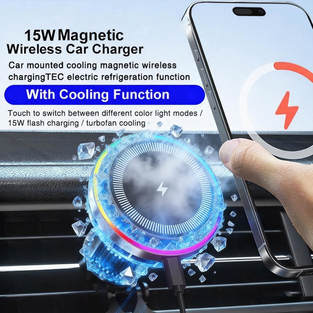 UYUXIO Magnetic Wireless Car Charger TEC Refrigeration Function 15W
