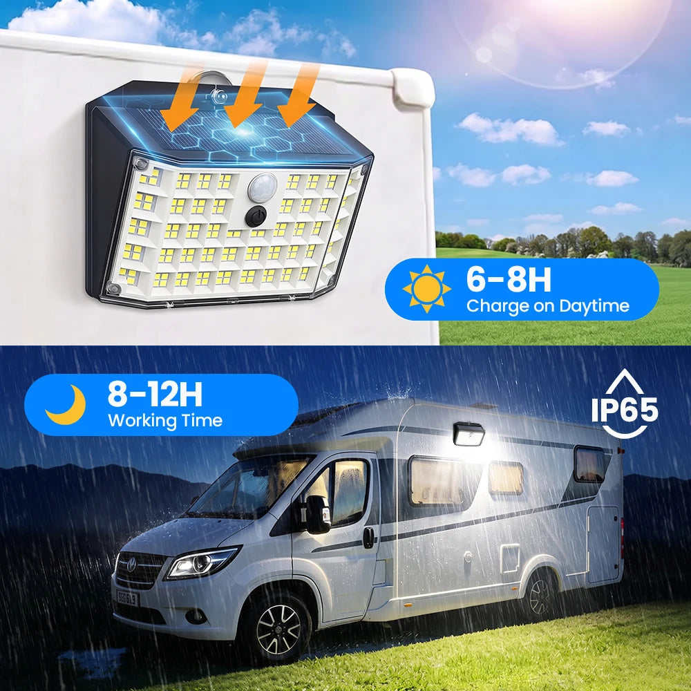Outdoor Magnetic Solar Lights Outdoor Motion Magnetic Sensor Lights with 700LM 3 Light Mode Solar Security Light IP65 Waterproof Zpaxo