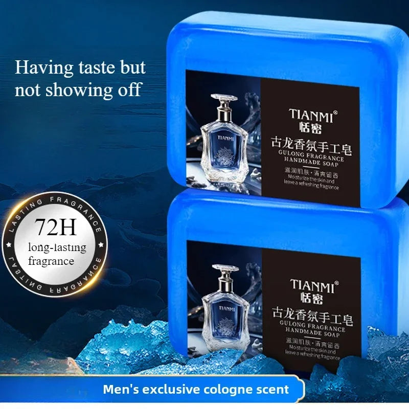 Men's 3-in-1 Cologne Soap 2-Pack – Hair, Face & Body Men's Bar Soap Zpaxo 140g