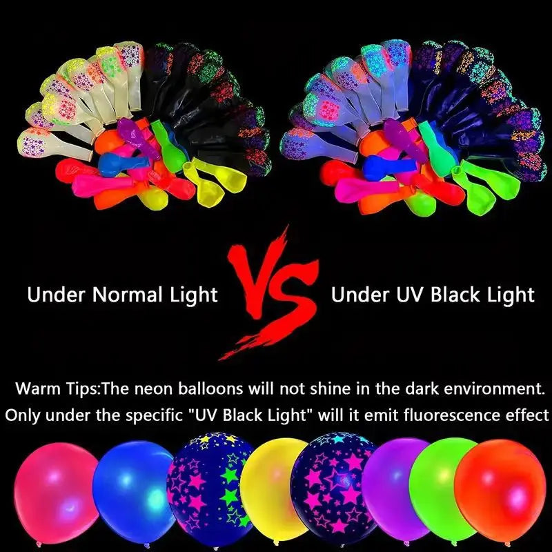Fluorescent Balloon Neon Balloons Glow Dark Wedding Birthday Party
